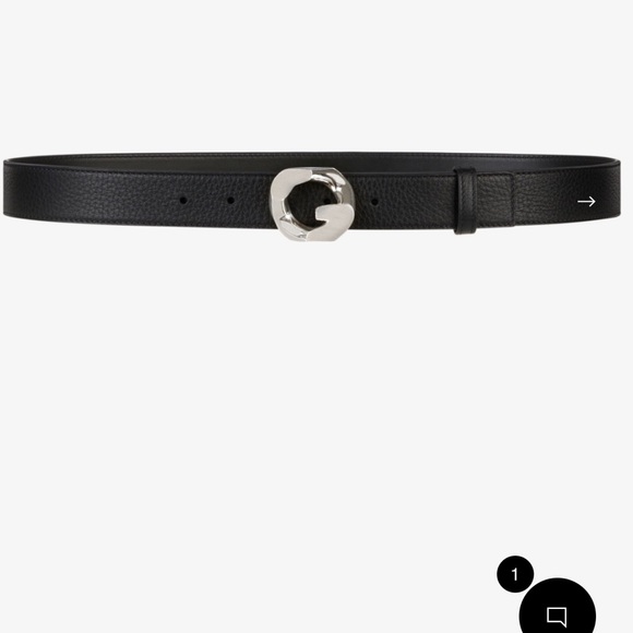 Chic Givenchy Black Leather Belt with Silver Buckle - Picture 1 of 11